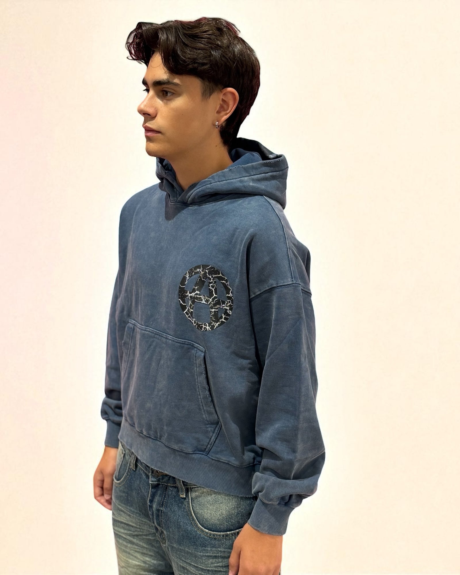 ANARCHY HOODIE NAVY BLUE
