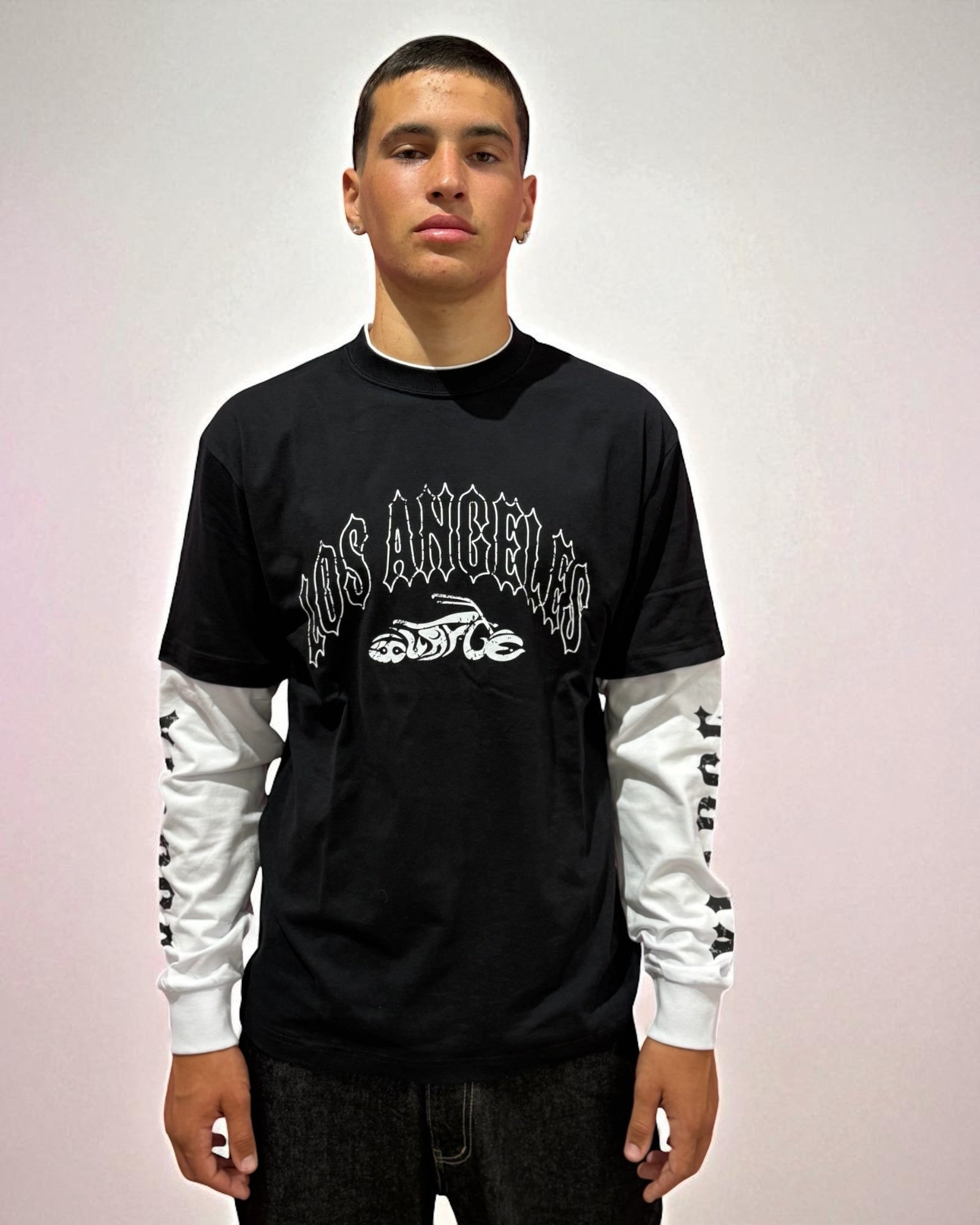 MOTORCYCLED LAYERED BLACK/W XLARGE