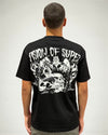 BLACK TEE WITH PRINT ON BACK