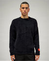 BLACK SWEATER EMBROIDERED ON NECK