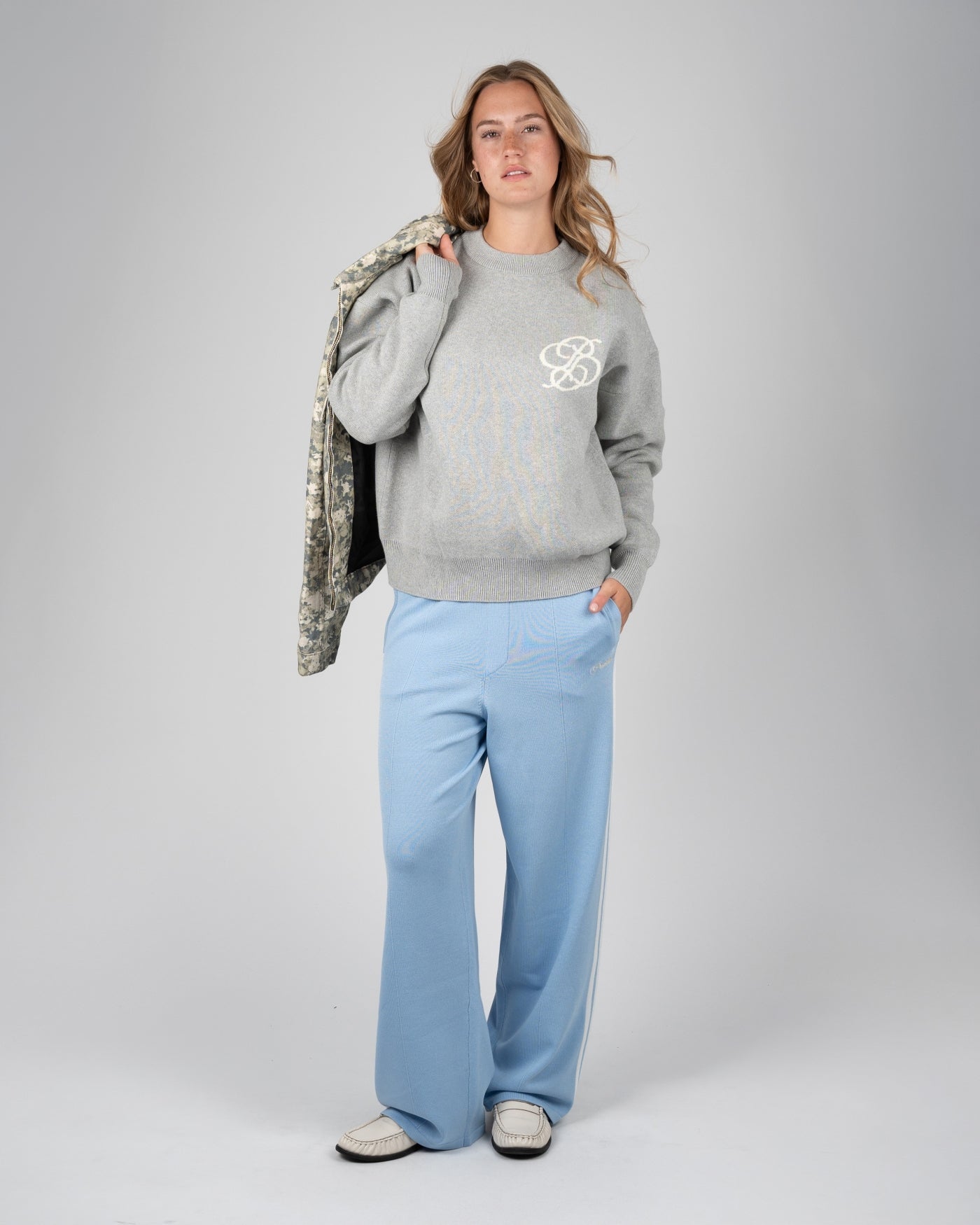 ACADEMY KNIT SWEATER GREY MELANGE