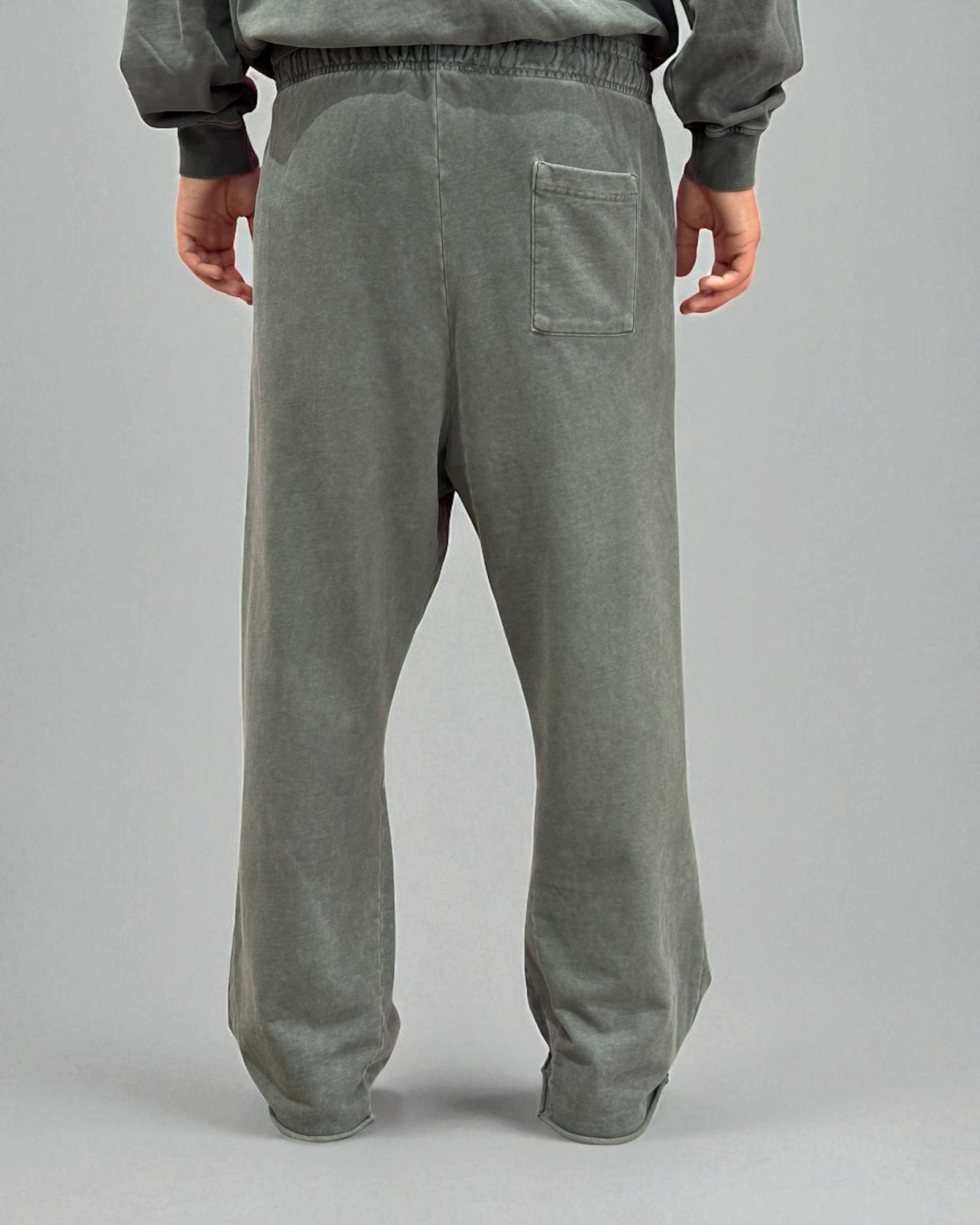 STONE WASH BLACK PANT WITH PRINT