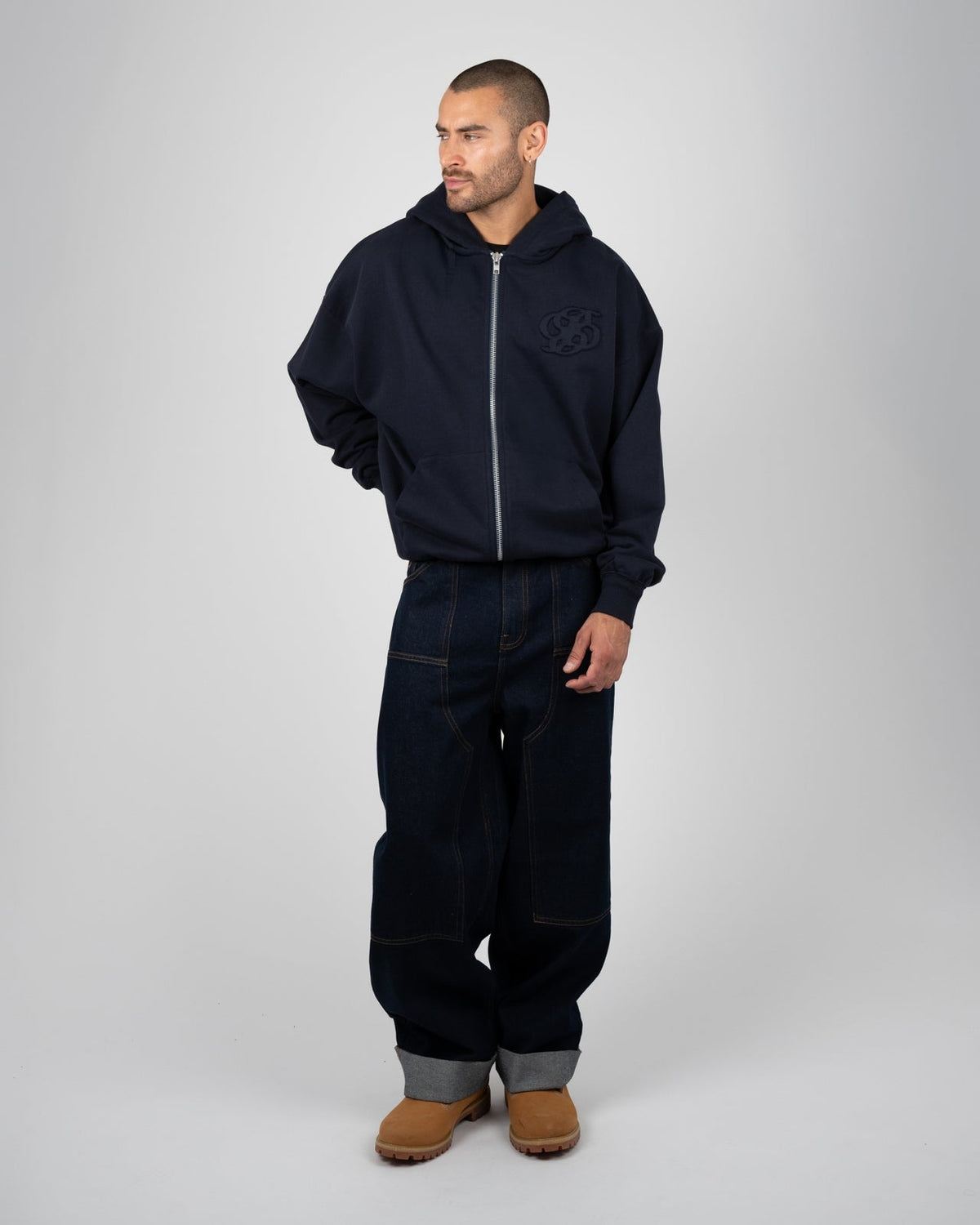 COLLEGE DAYS ZIP-HOODIE | DEEP BLUE