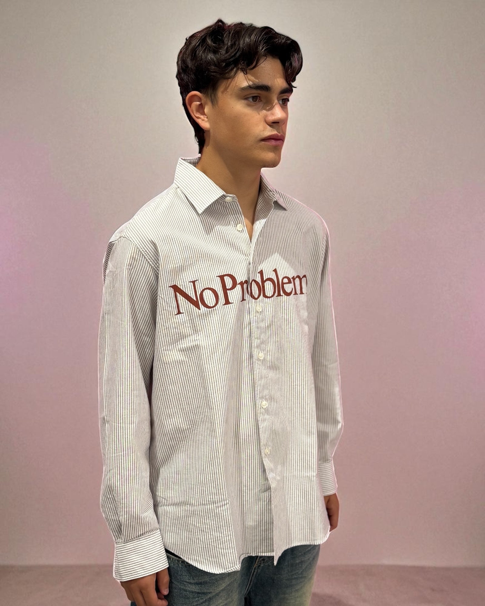 NO PROBLEMO LS STRIPE OXFORD SHIRT