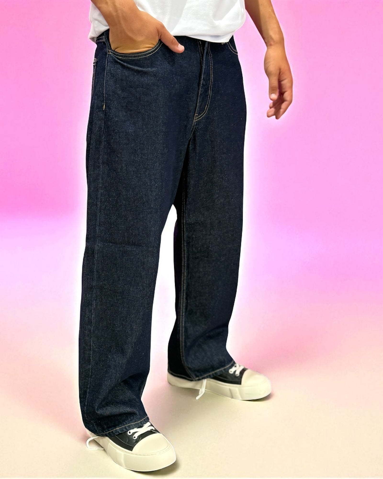 XL Embroidery Denim Pants BLUE