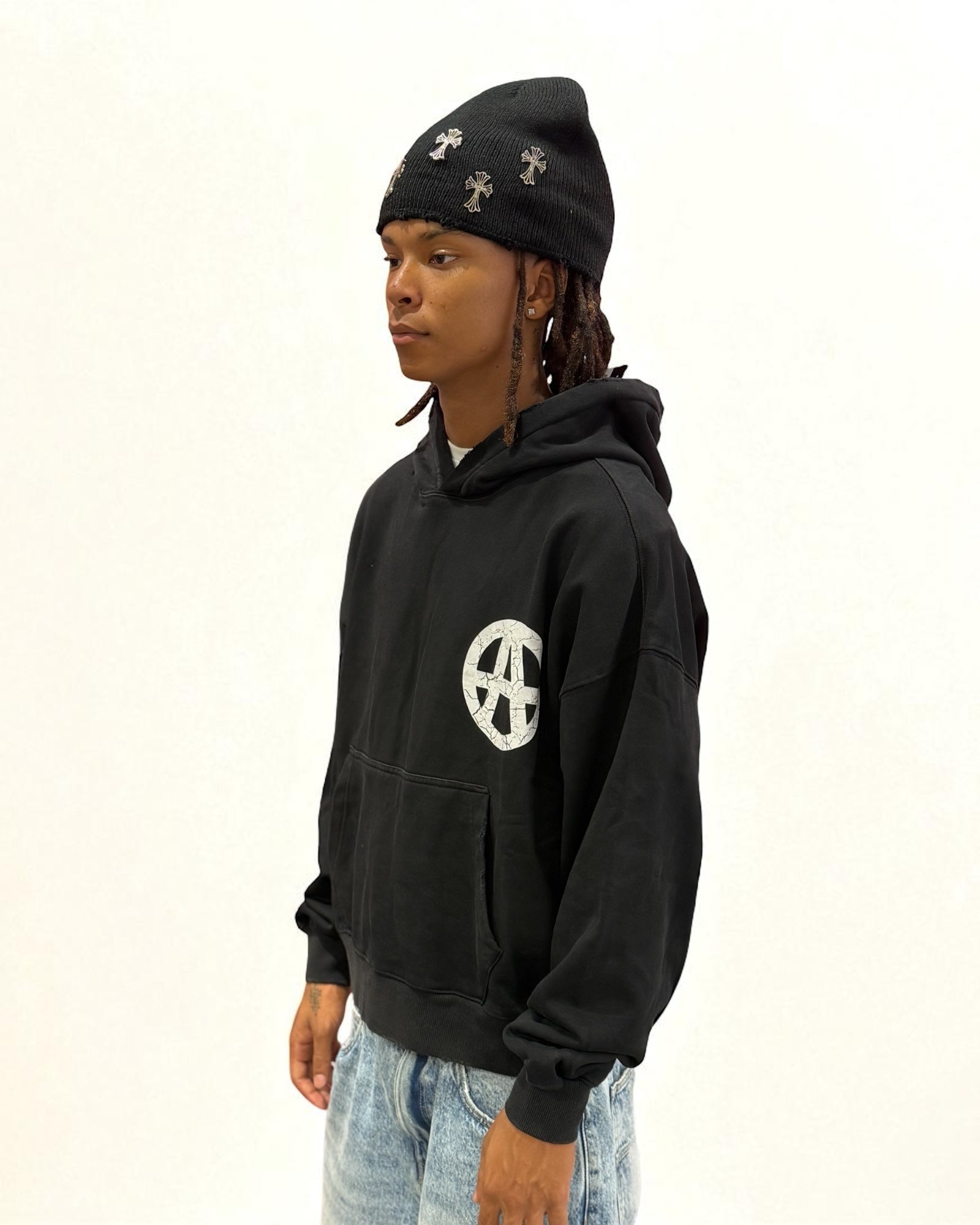 ANARCHY HOODIE WASHED BLACK