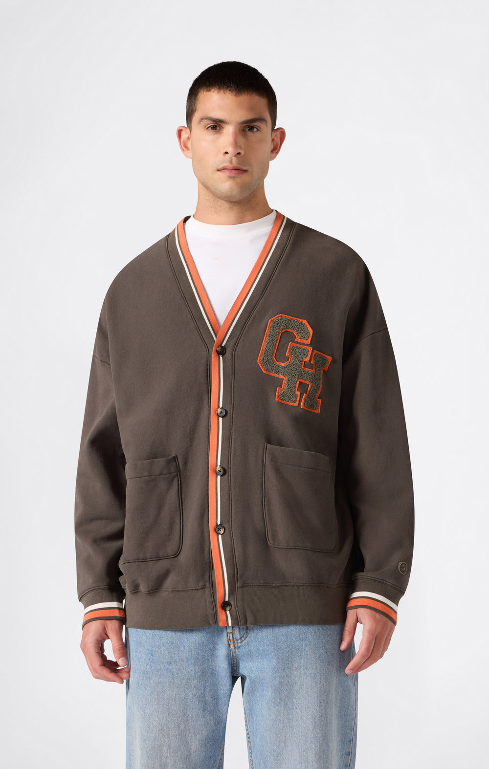 FELPA CARDIGAN UOMO REVERSE WEAVE MODERN AMETORA NERO