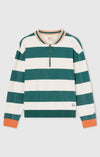 POLO UOMO A MANICHE LUNGHE A RIGHE MODERN AMETORA VERDE