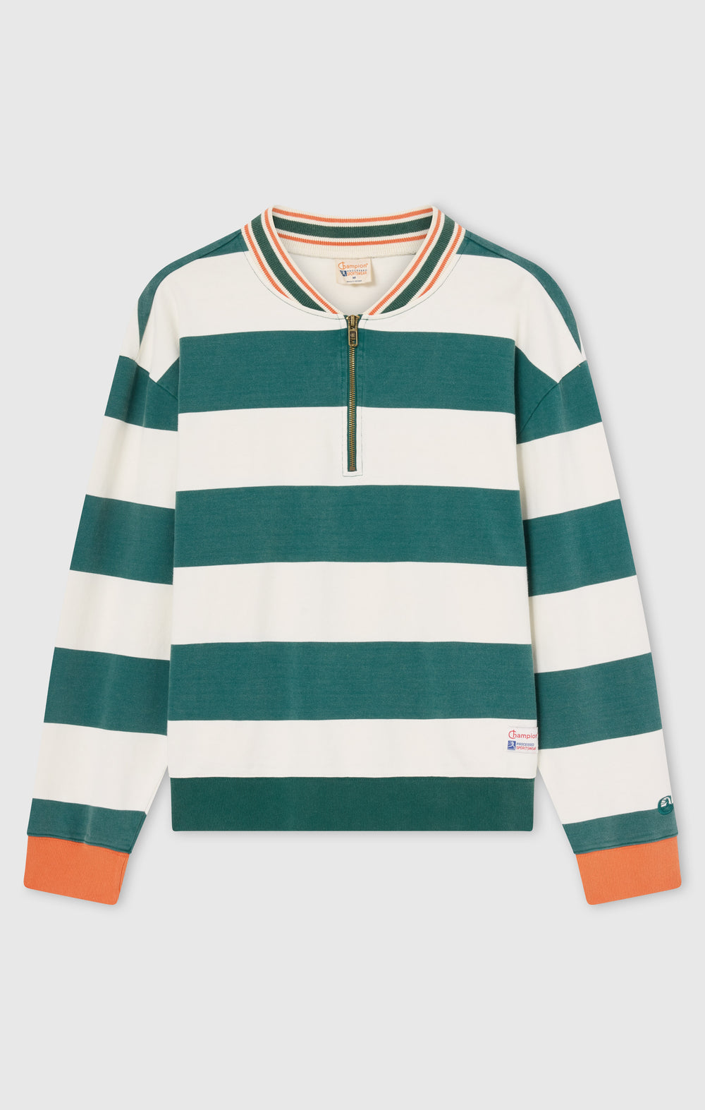 POLO UOMO A MANICHE LUNGHE A RIGHE MODERN AMETORA VERDE