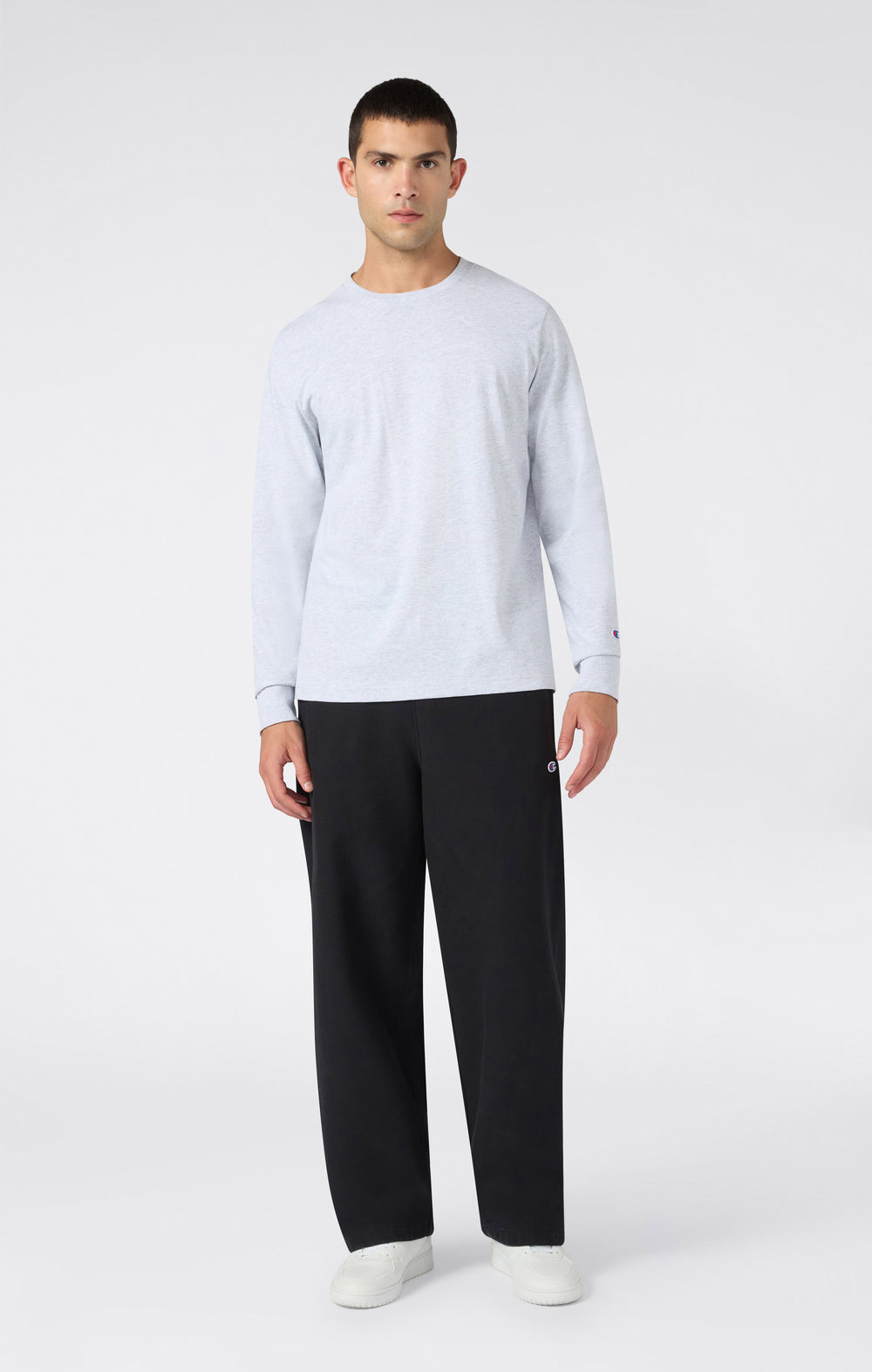 PANTALONI UOMO WIDE LEG CON INTERNO FELPATO REVERSE WEAVE NERO