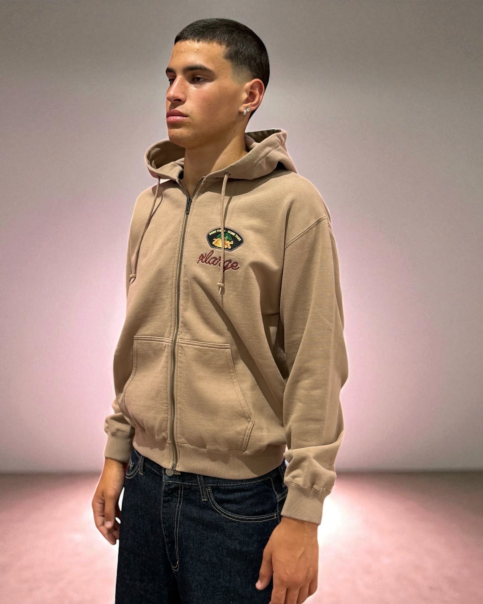 PEACE SQUAD ZIP HOODED SWEATSHIRT