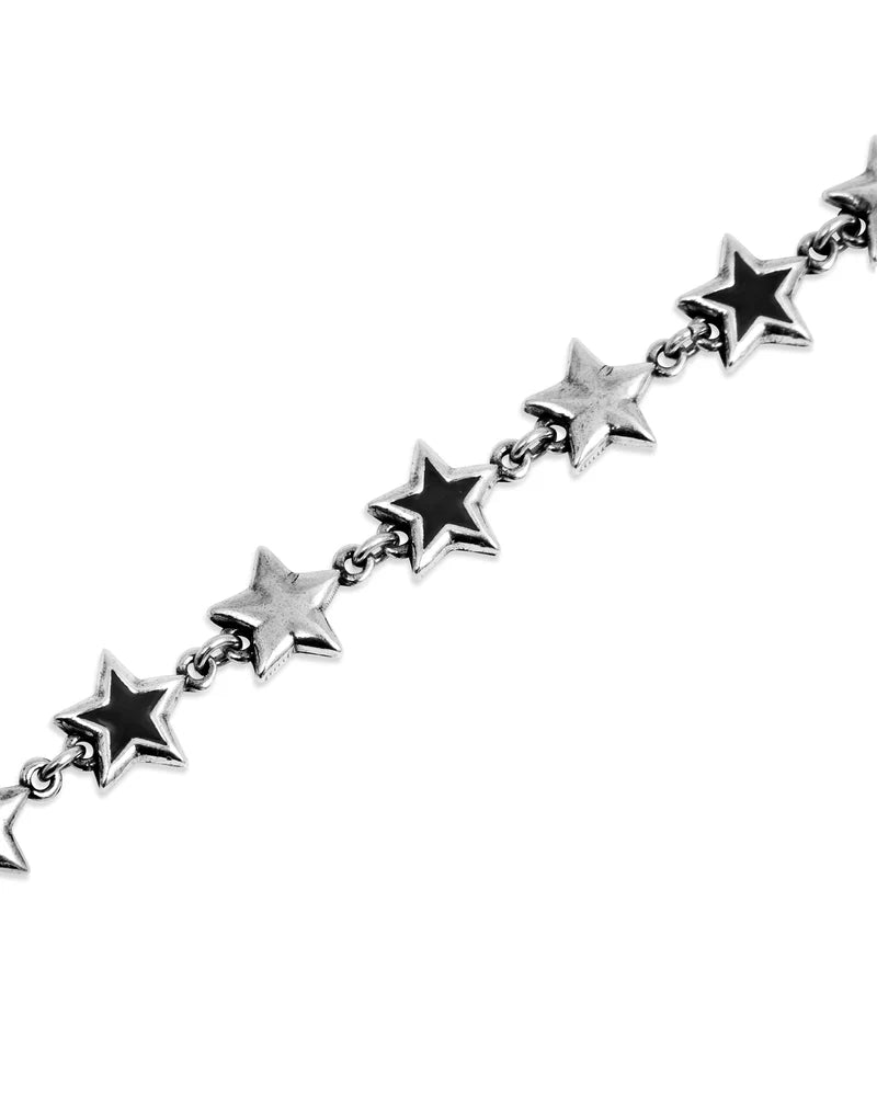 BLACK ENAMELED STARS BRACELET