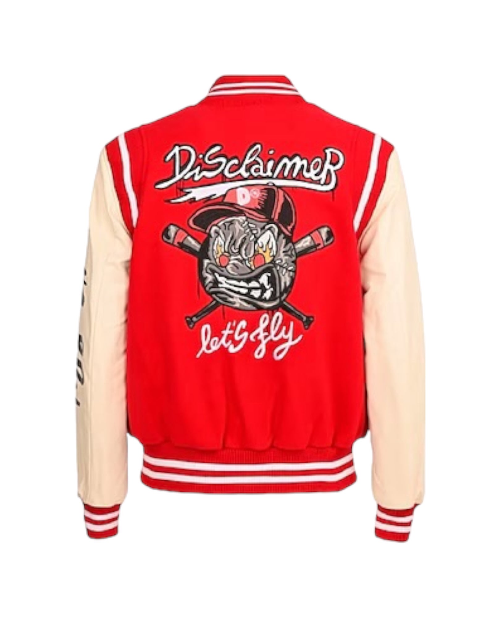 VARSITY JACKET  DISCLAIMER RED