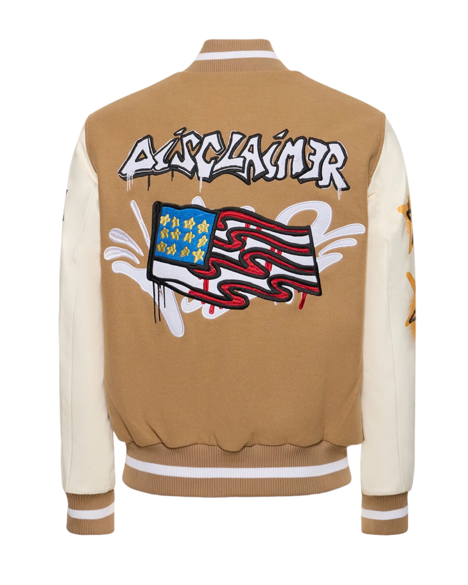 VARSITY JACKET DISCLAIMER BEIGE