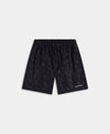 BLACK IRREGULAR MONOGRAM SWIM SHORTS