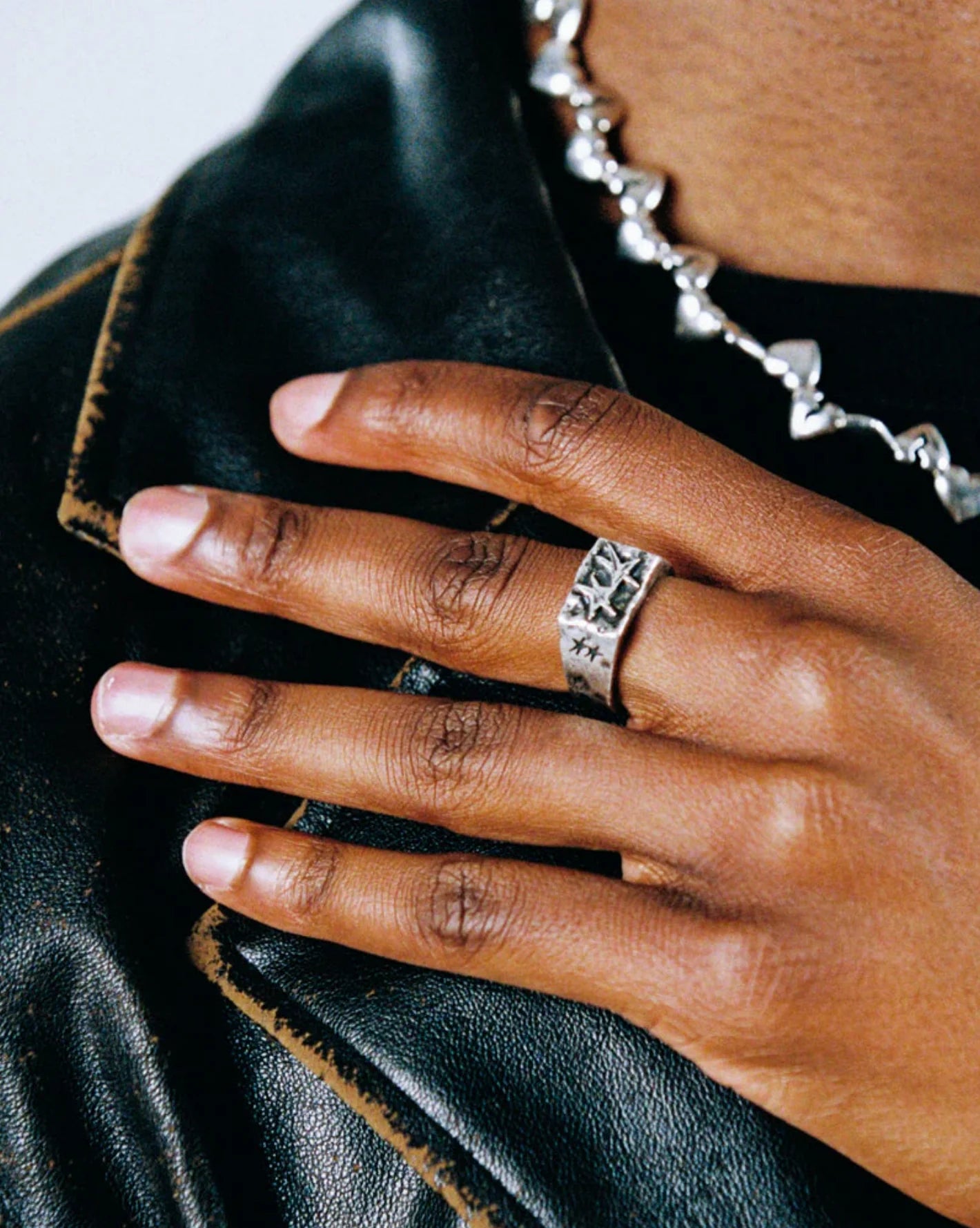 TWO IGNORANT ICON RING - STERLING SILVER