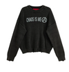 WAFFLE SWEATER BLACK WASHED