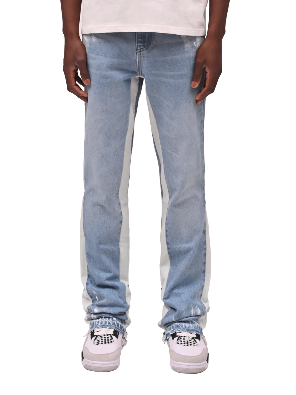 FLARE TRACK DENIM - LIGHT STONE