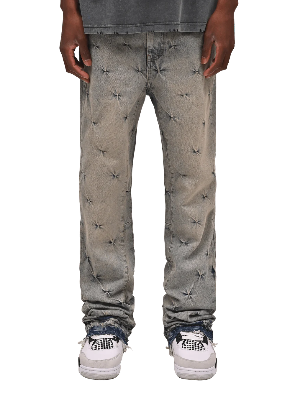 Pinched Flare Denim - Cream Wash