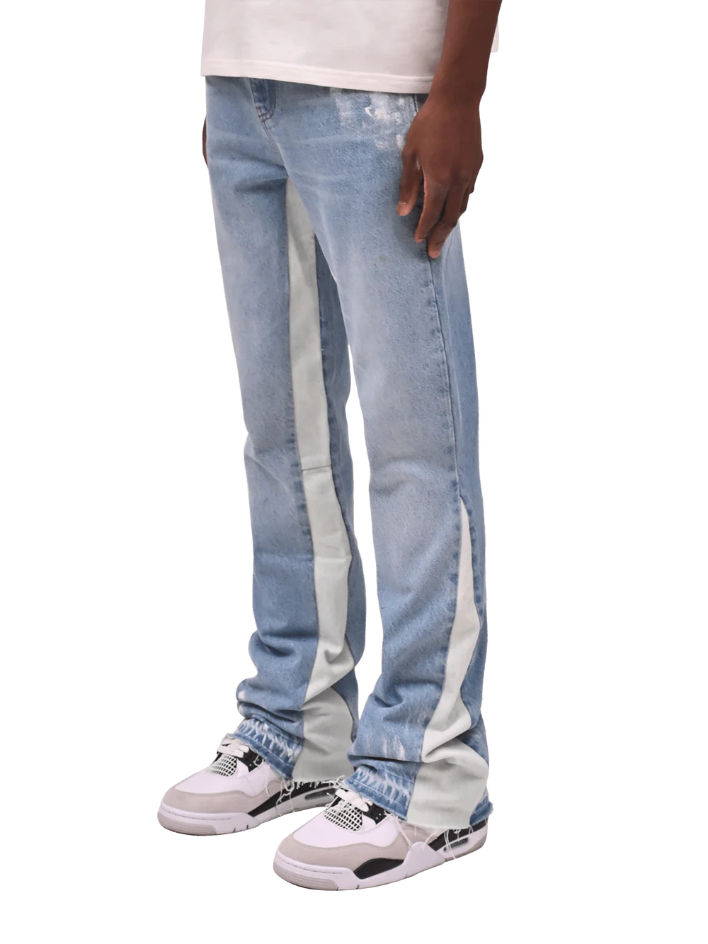 FLARE TRACK DENIM - LIGHT STONE