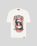 WHITE T-SHIRT WITH COBRA MOUTH PRINT