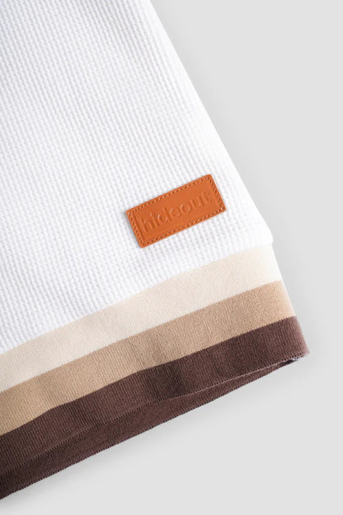 T-shirt in maglia waffle