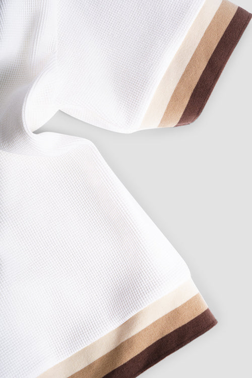T-shirt in maglia waffle