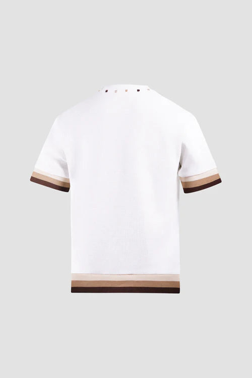 T-shirt in maglia waffle