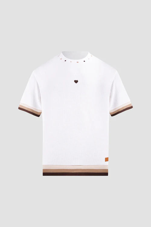 T-shirt in maglia waffle