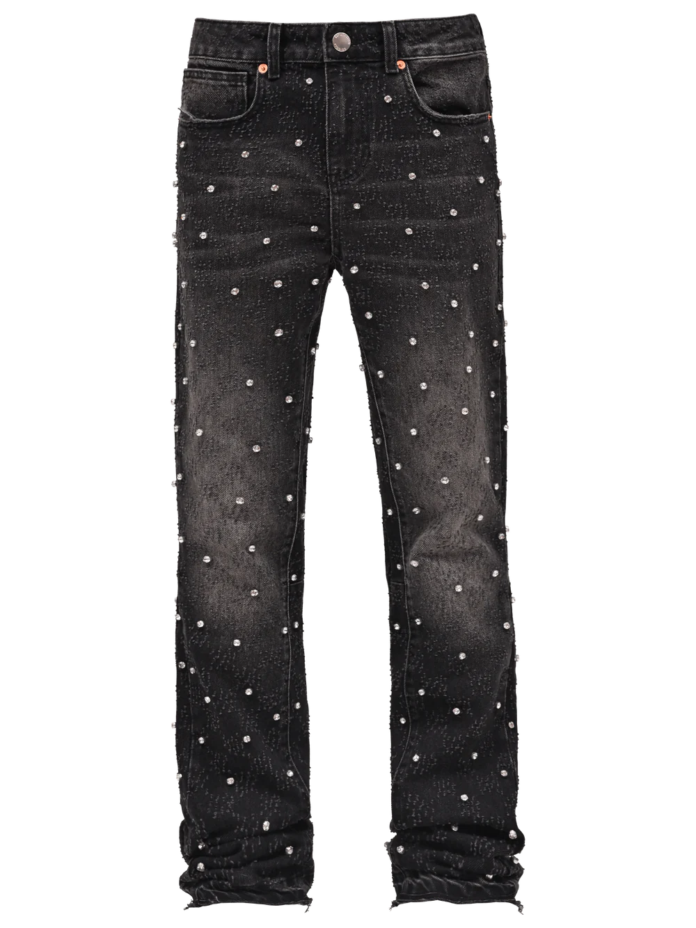 RHINESTONE FLARE DENIM - BLACK