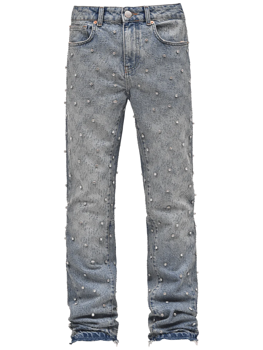 RHINESTONE FLARE DENIM - LIGHT STONE