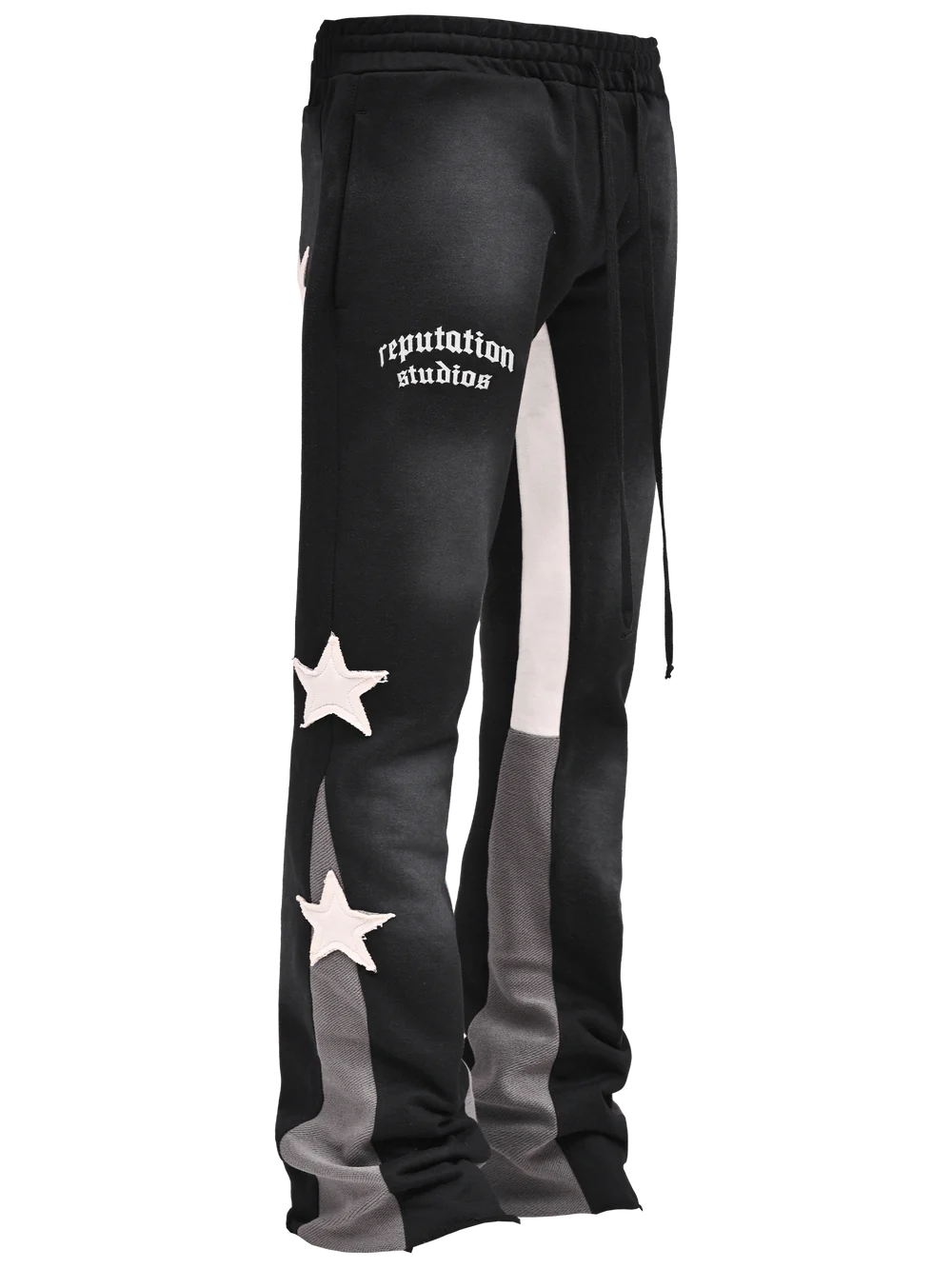 SUN FADE FLARE SWEATPANTS - BLACK