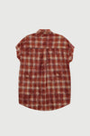 TEXAS SLEEVELESS SHIRT CHECK RED
