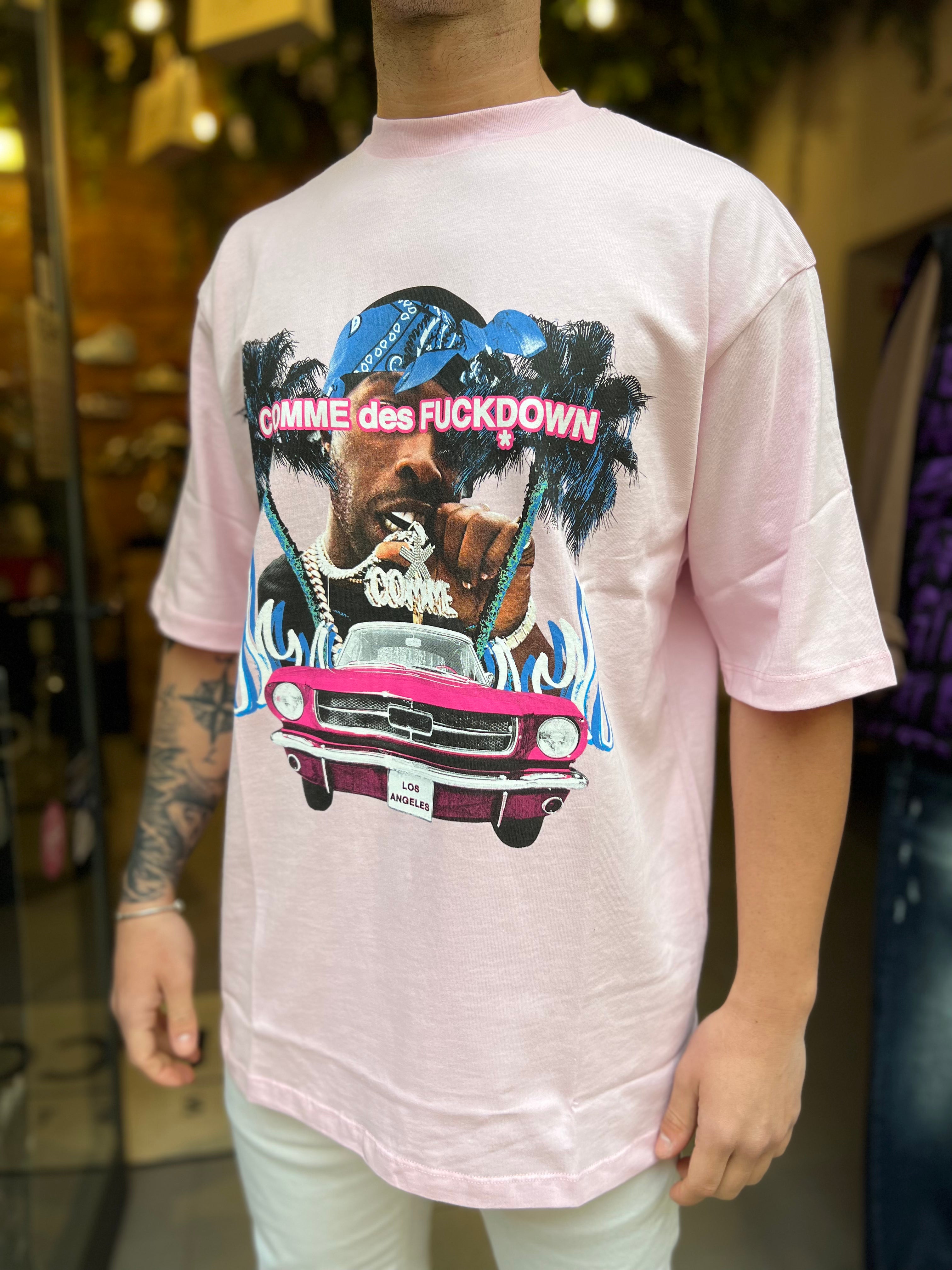 T-SHIRT ROSA LOS ANGELES CAR