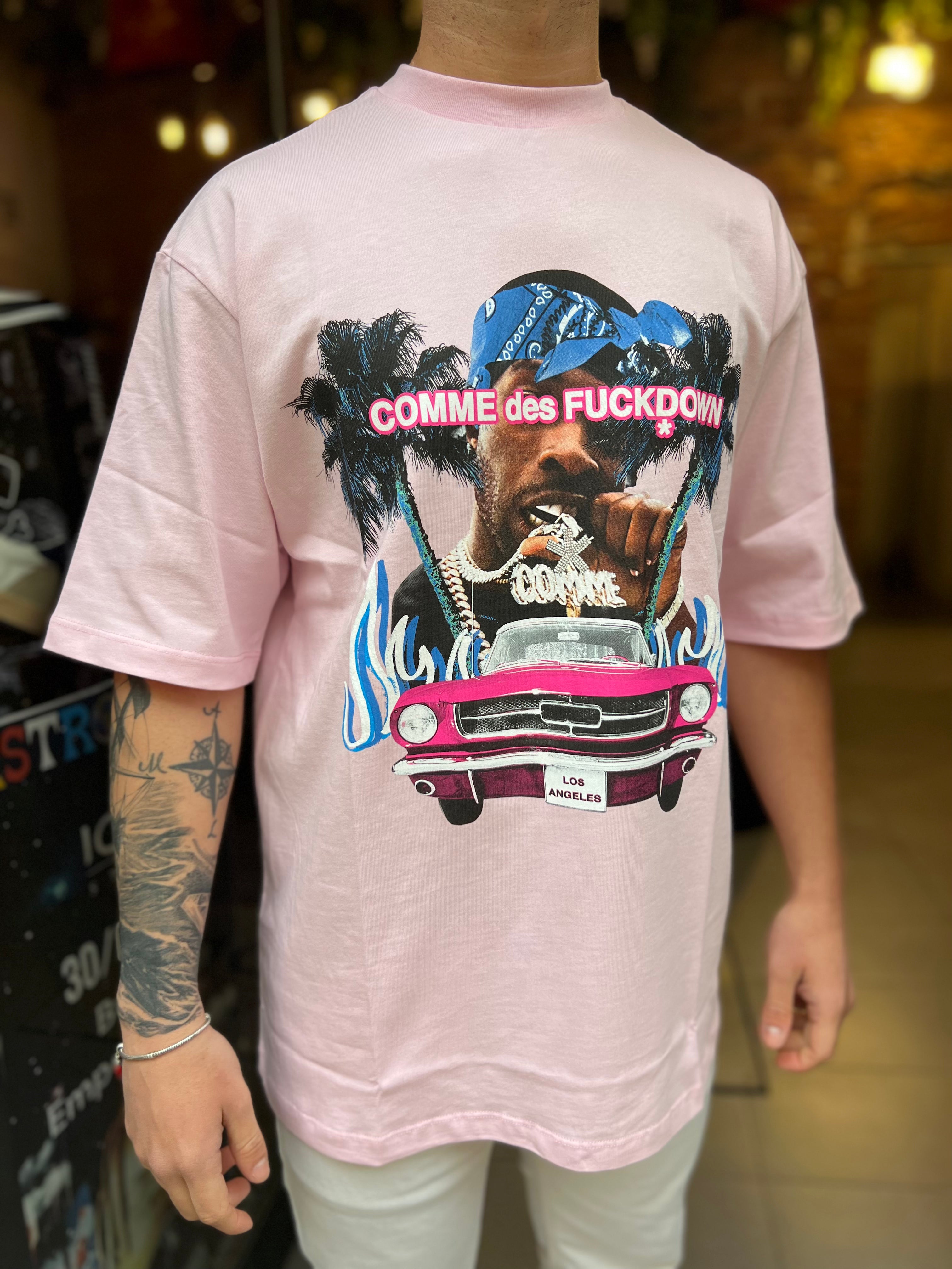 T-SHIRT ROSA LOS ANGELES CAR